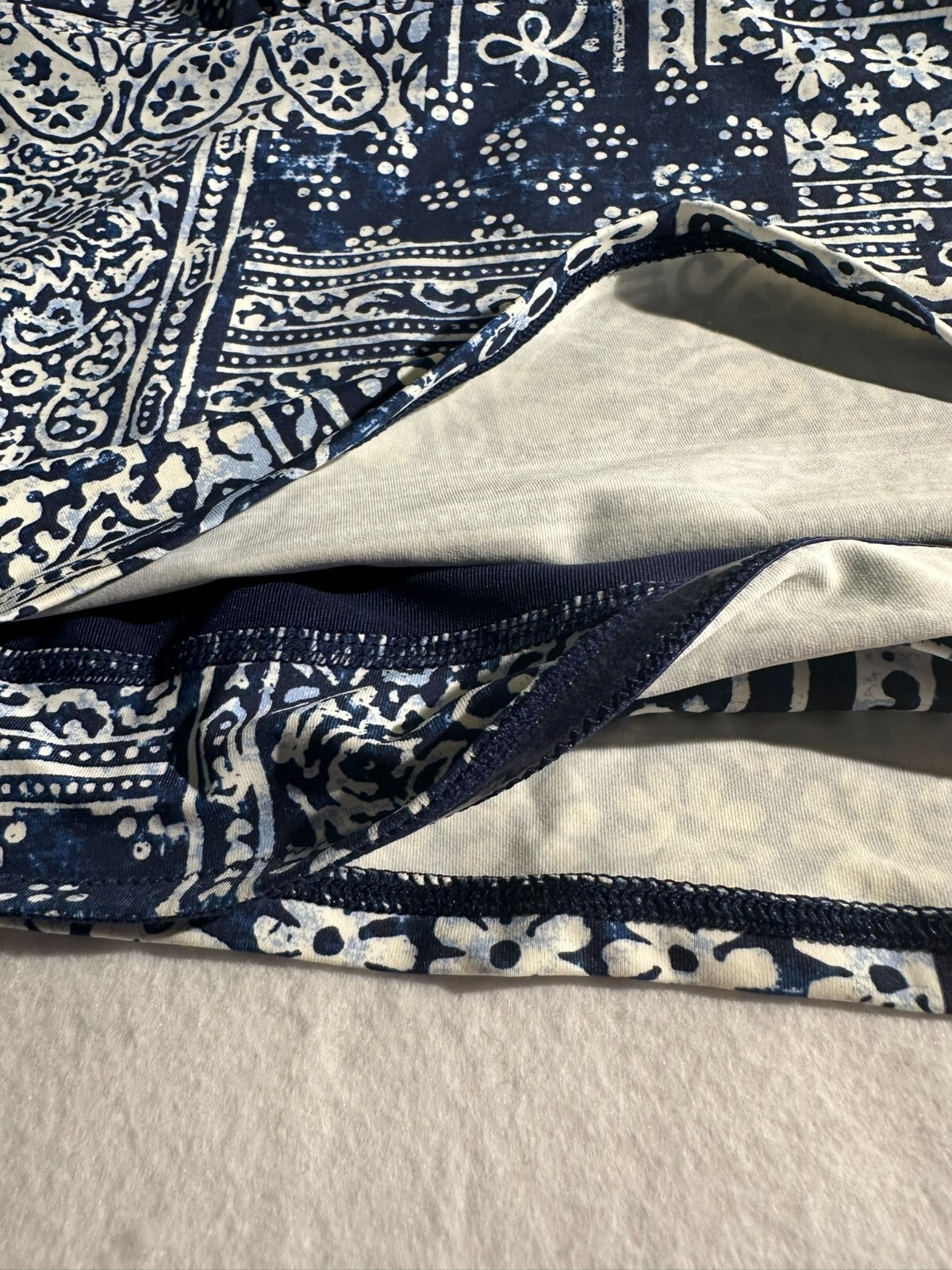 Lands' End Blue Patchwork Tummy Control Padded Ta… - image 3