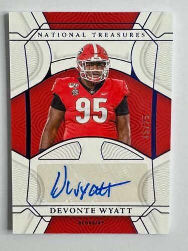Devonte Wyatt 2022 National Treasures BLUE RC AUTO Georgia Bulldogs #'d /75