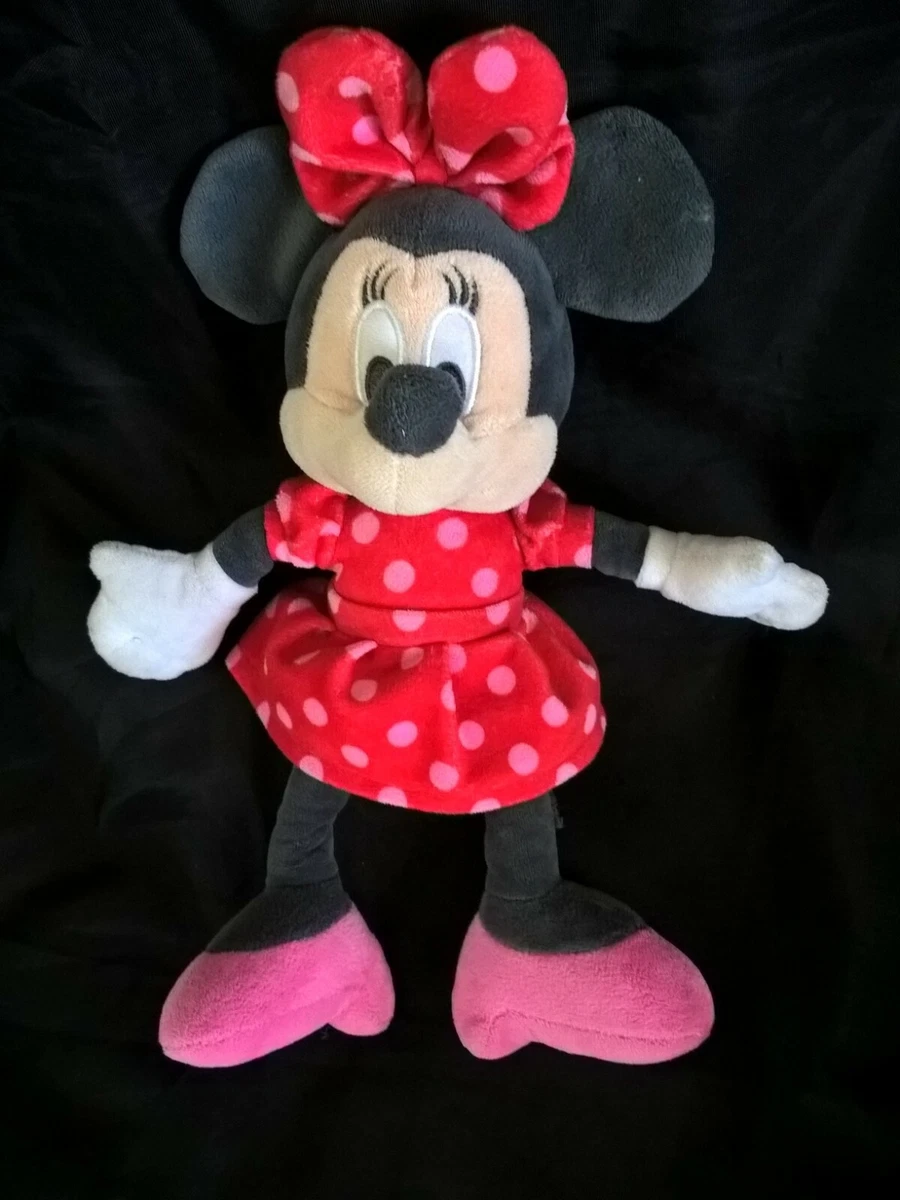 doudou peluche Minnie robe rouge pois rose DISNEY NICOTOY