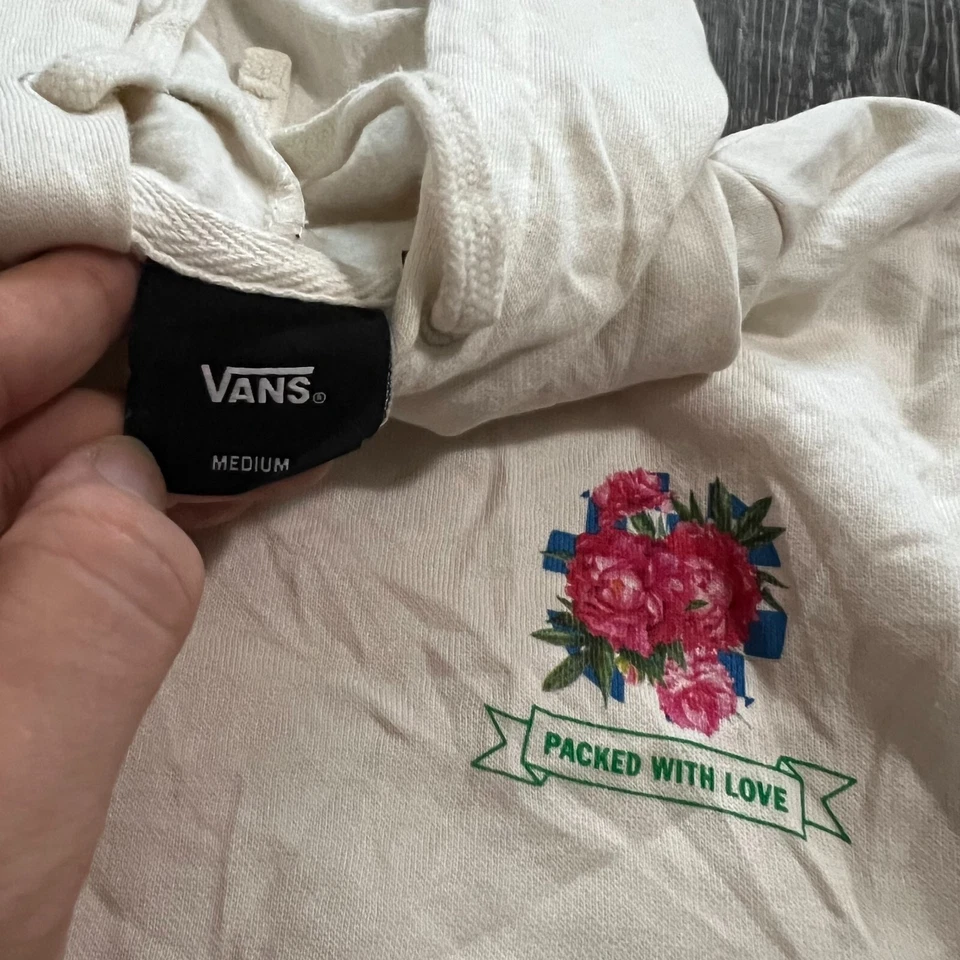 Sudadera con capucha blanca Eco Positivity vintage de Vans para mujer estampado gráfico medio Foto 3 de 3