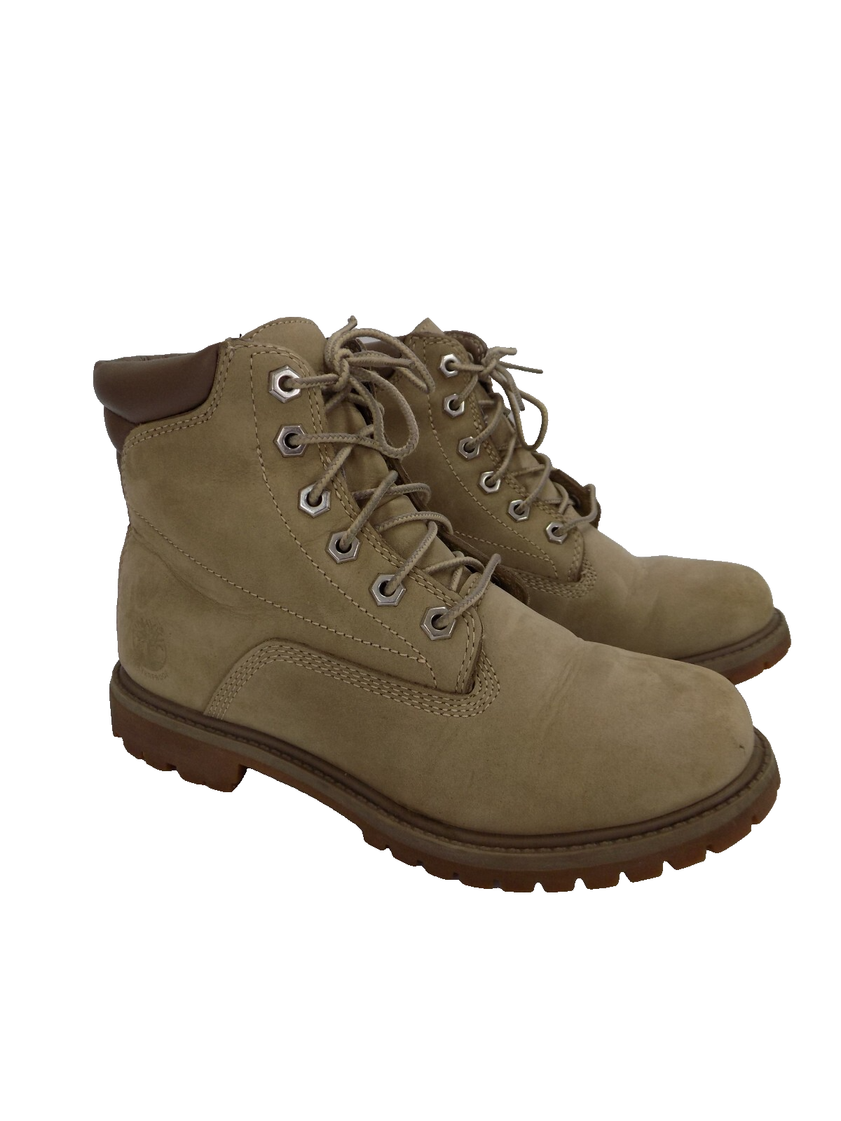 SAOLA Stivali Timberland 6 pollici taglia 5 38 donna stringati grigio pelle nabuk suola grossa