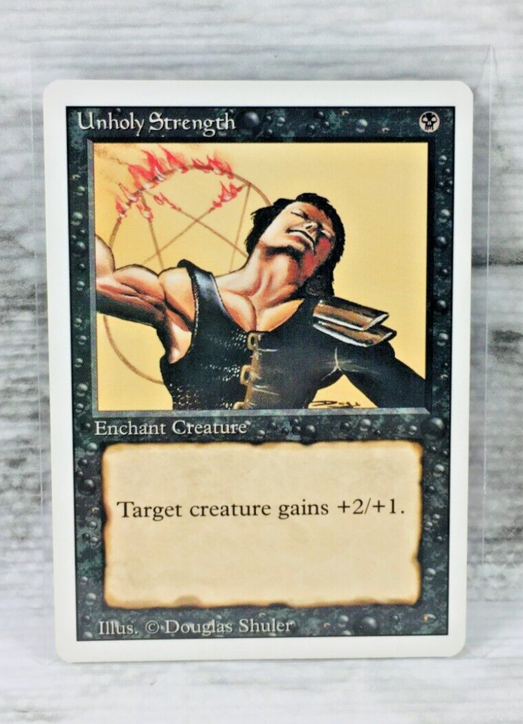 1994 MAGIC THE GATHERING (MTG) UNHOLY STRENGTH (BLACK) TCG REVISED EDITION CARD!