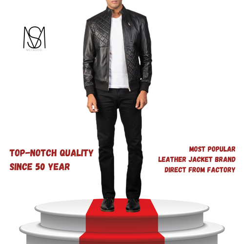 Men's Premium Genuine Leather Jacket - Soft Classic Design - Handmade Stitching - Picture 2 of 7
