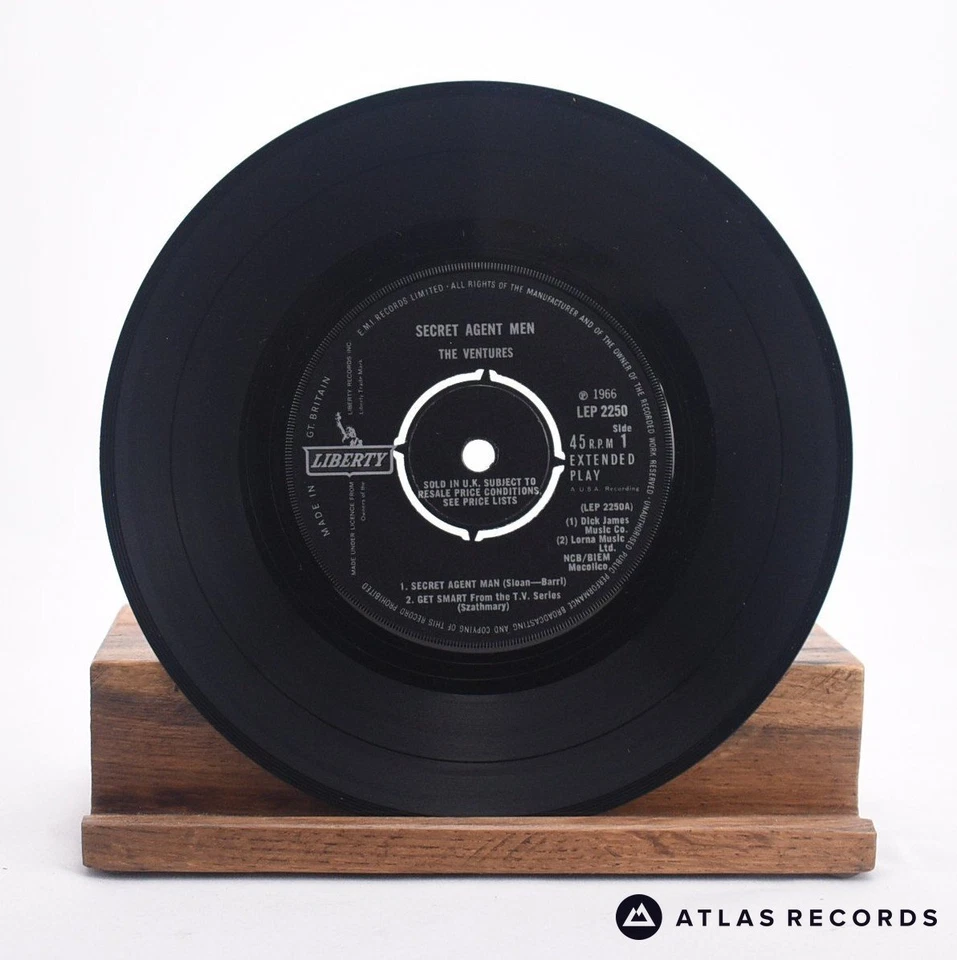 The Ventures - Secret Agent Men - Mono 7" EP Vinyl Record - EX/VG+ - Image 4 of 4