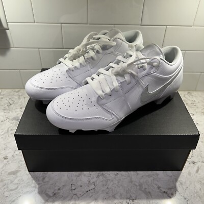 Nike Jordan 1 Low TD Football Cleats White Grey Fog FJ6245 101