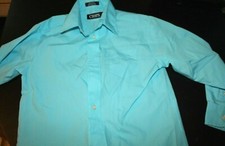 Chaps Dress Shirt Boys size 7 Blue Button Front Cotton Blend Wedding -FFX -9