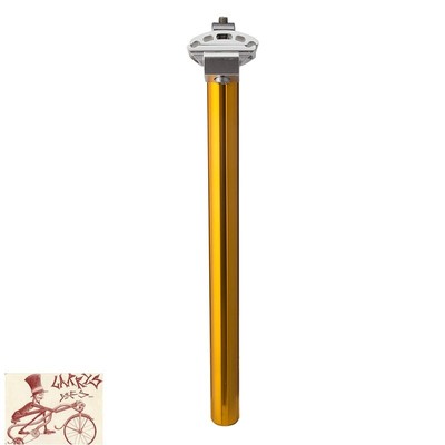 BLACK OPS FLUTED 25.4mm x 350mm GOLD//SILVER MICRO-ADJUST SEAT POST
