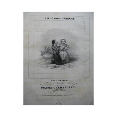 CELMENCEAU Alfred Zwei Kinder Gesang Klavier ca1840