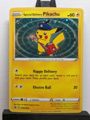 Special Delivery Pikachu - SWSH074 - Pokemon SWSH: Sword & Shield Promo Cards - Picture 1 of 4