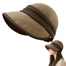 Womens Elegant Wool Hat, Felt Hat, Ponytail Sun Hats for Women UV Protection,...