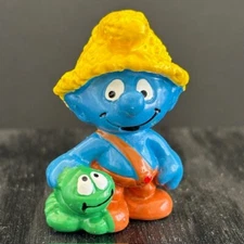 Smurfs 20403 Nat Smurfling Smurf Caterpillar Vtg PVC Figure Schleich Figurine