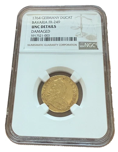 Germany Bavaria 1764 Gold Ducat NGC UNC Details Maximilian III Joseph