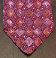 Vintage Southwick Red Orange 100% Silk Woven In England Made In USA