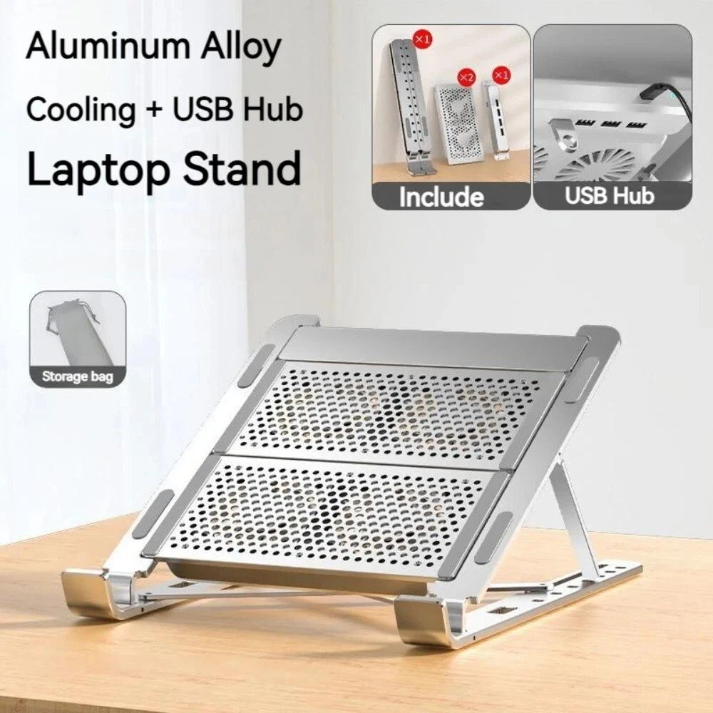 Laptop Stand with cooling fan Foldable lift Notebook holder aluminum alloy with