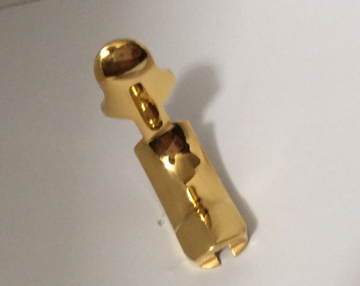  GRIP Danny.E パター用 細目ピストル型 ゴールドクラウン 1911 Beavertail Grip Safety Stainless polished 24k gold plated .25