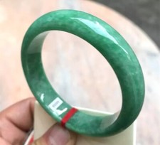 Certified Natural Grade AAA Icy Green Burmese Jade jadeite bracelet bangle 58MM