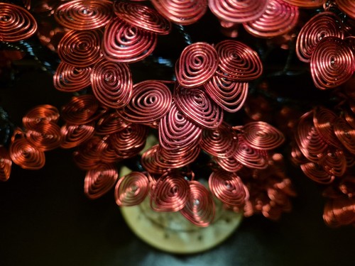 Handmade Wire Bonsai Tree H 10inch/Red Black/ Aluminium Wire/High Quality Art. - Picture 9 of 11