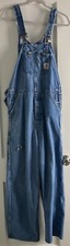 Vintage Unisex Carhartt Denim Bib Overall Washed Denim Blue Size 32W 32L
