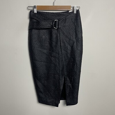 Sheike Skirt Size Black Midi Pencil Faux Leather Polyester  Australia