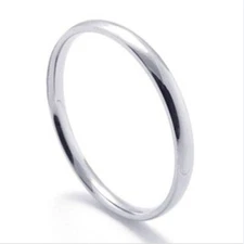Thin 316L Stainless steel 2mm Wedding Band Stack Ring Size 4-14