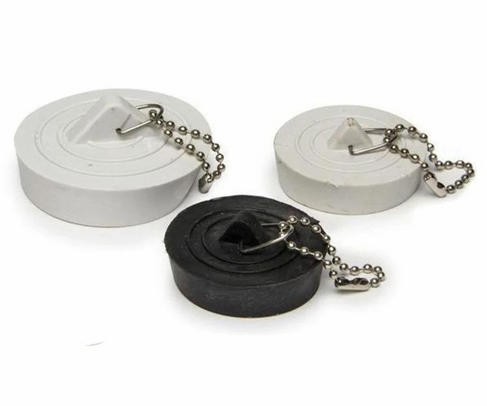 3 x SINK PLUGS Universal Kitchen Bathroom Stopper Rubber Basin Bath Bathtub Plug