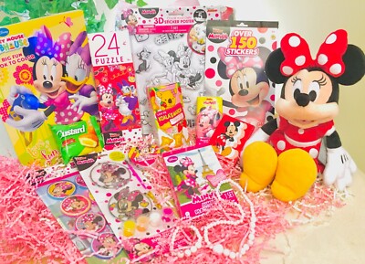 Deluxe Get Well or Birthday Gift Basket Girls Kids Minnie Mouse Plush  Filled