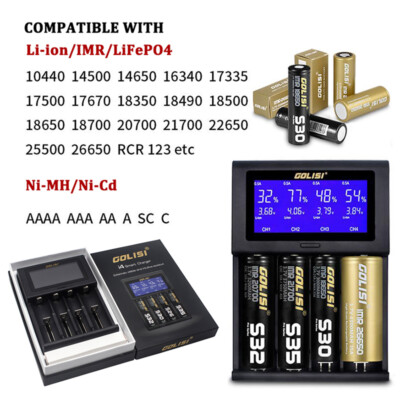 Intelligent Charger Golisi I4 Battery Charger LCD Display For Li-Ion Battery