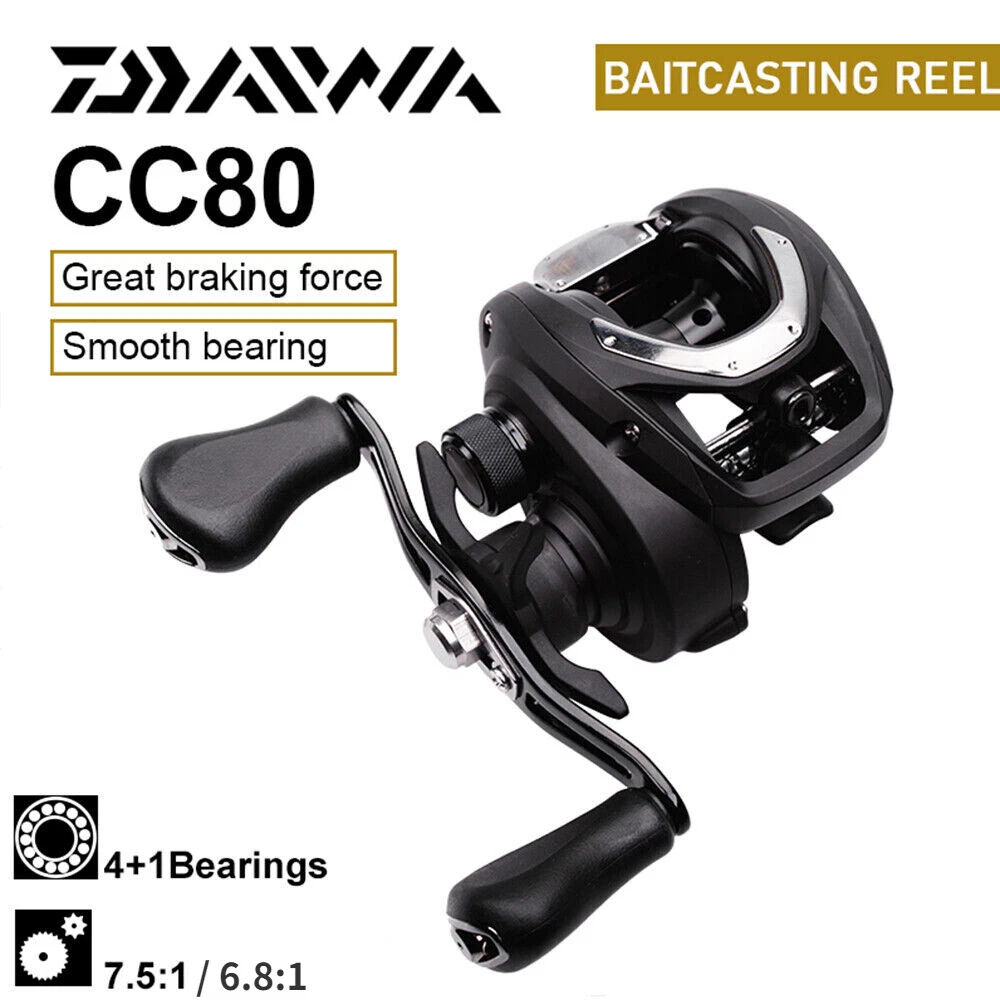 Daiwa CC80 Low Profile Baitcast Reel 4+1BB Powerful Fishing Reel