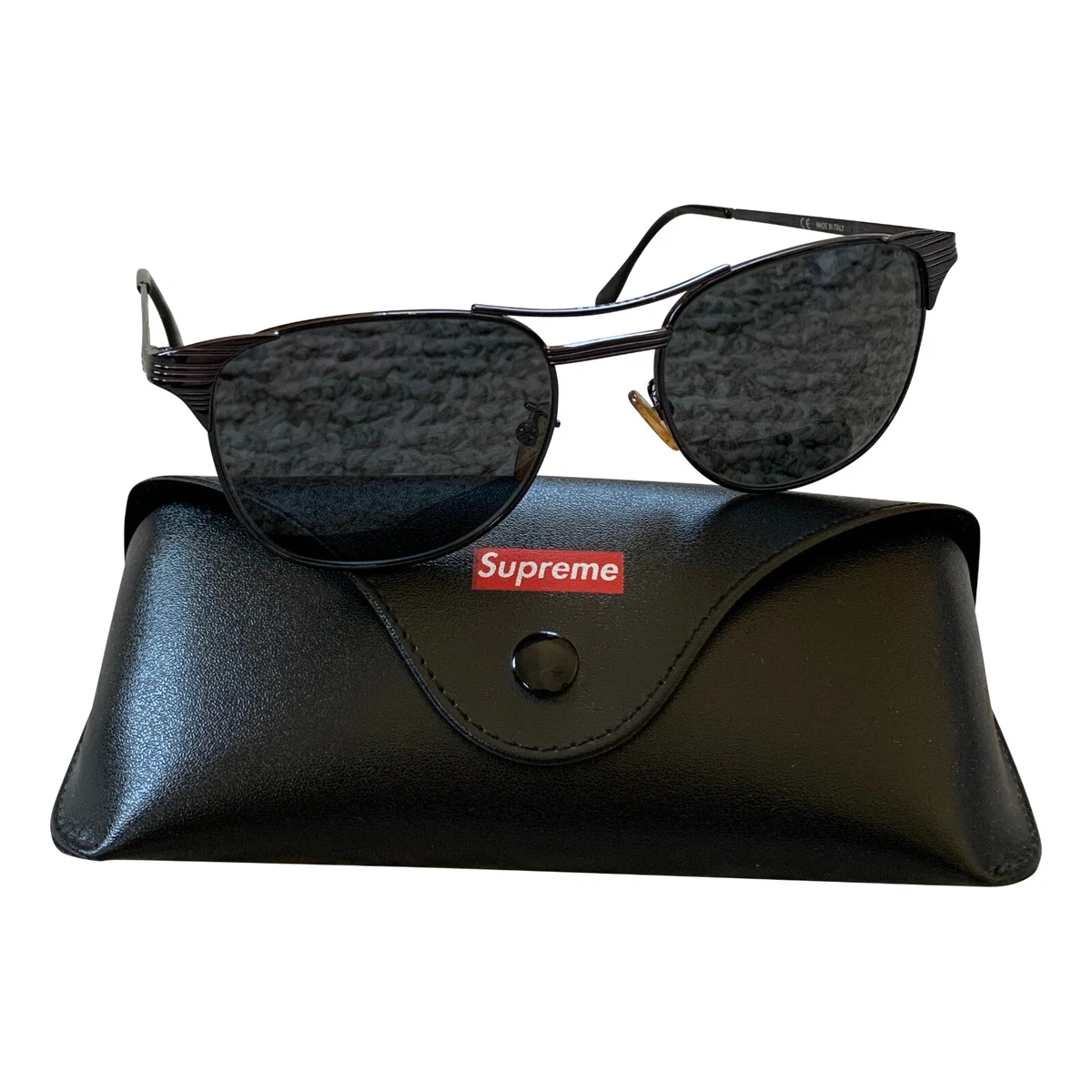 Supreme Black Black Sunglasses for Men for sale | eBay