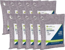 BAMBOO CHARCOAL AIR PURIFYING BAGS AND ODERS ABSOBER (10 PACK WITH 2000G TOTAL)
