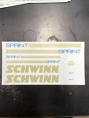 Vintage Schwinn Sprint Waterslide Bike Decals