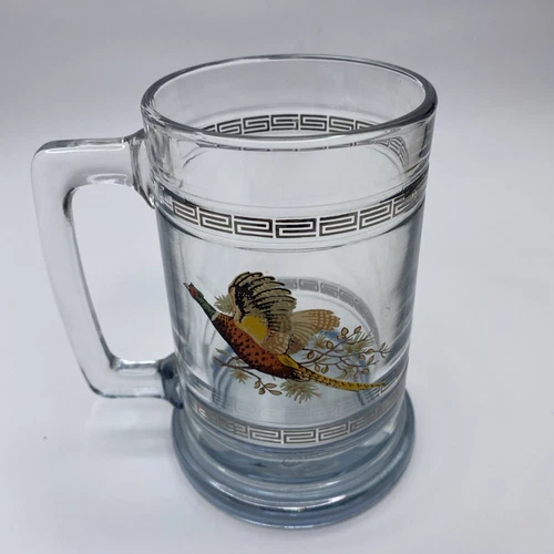Princess House Colonial Beer Mug Pheasant Duck Hunting Crystal