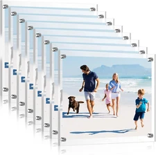 8 Pack Acrylic Floating Picture Frame 8.5 X 11 Inches Wall Mount Frameless Photo