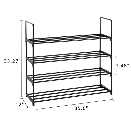 4 Tiers Shoe Rack Shoe Tower Shelf Storage Organizer for Bedroom, Entryway - Picture 6 of 8