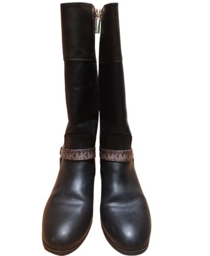 Michael Kors Girls Emma Kaya Black Round Toe Riding Boots Size 6  - Picture 1 of 7