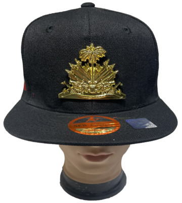 HAITI FLAG METAL GOLD LOGO Hip Hop Snapback Adjustable Baseball Cap Hat Lot 1-12