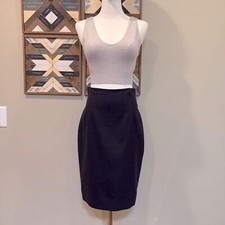 Vintage Ralph Lauren Collection Virgin Wool Pencil Skirt Dark Grey 6