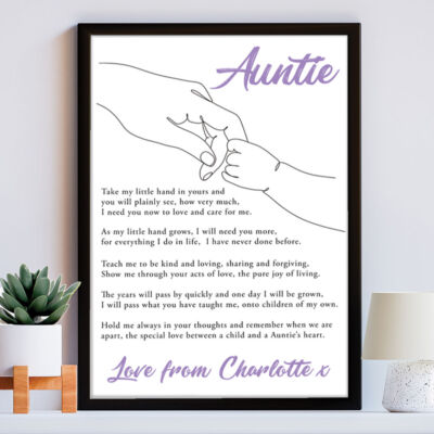 Personalisiertes Gedicht besondere Tantengeschenke von Neffe, Nichte Tante Weihnachtsgeschenk
