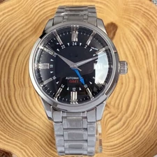 Black Dial 20BAR Diver Automatic Watch Men NH34 GMT Domed Sapphire Steel Strap