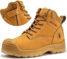 Wide 6" Composite toe Work Boots for Men with YKK Side Zipper, TPU Outsole, EH