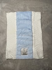 Little Giraffe Luxe Blue Burp Rag Cloth Chenille Furry Soft 11"x14"