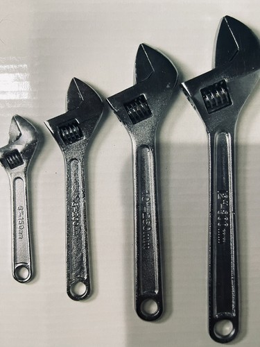BNIB 4PCS ADJUSTABLE WRENCH SET FORGED HEAT TREATED CHROME PLATED 6" 8" 10" 12" - Picture 3 of 16
