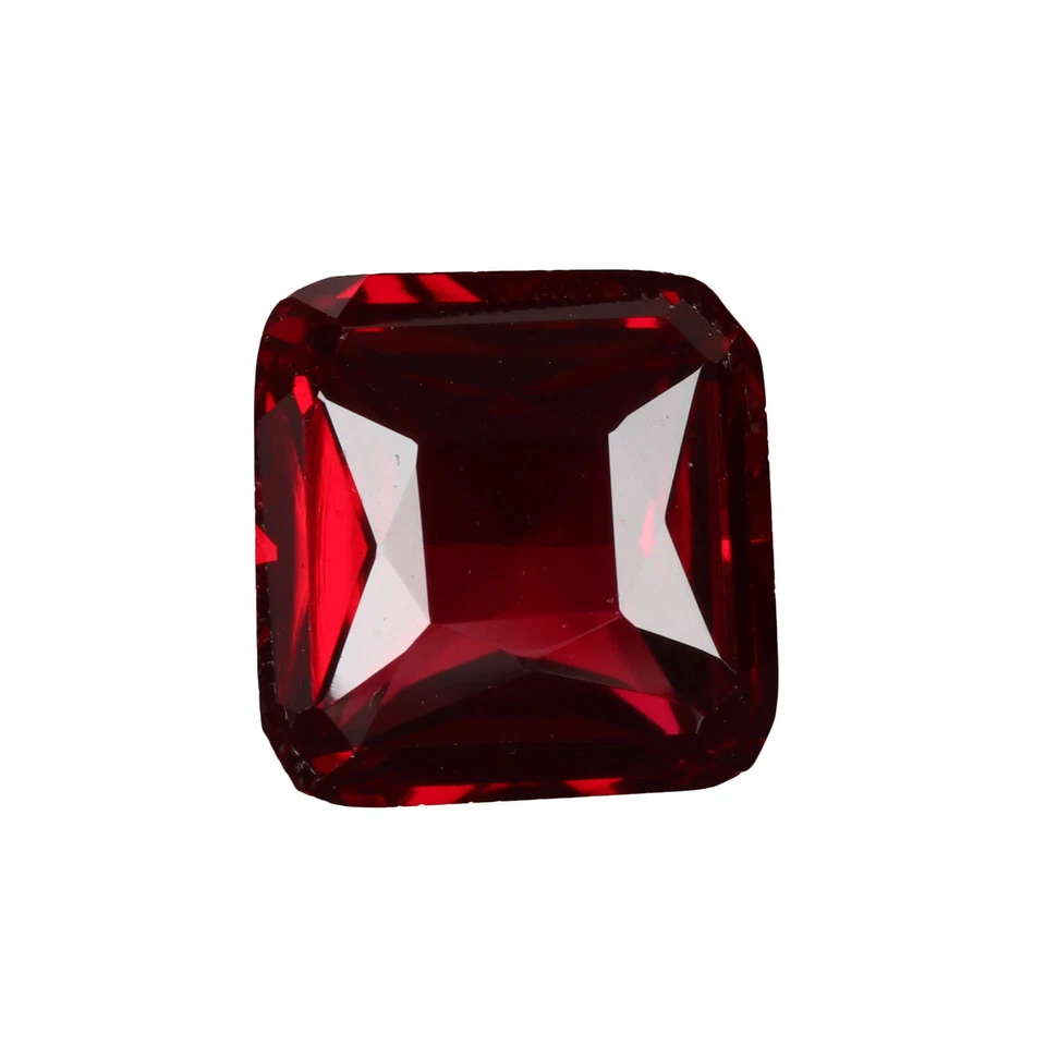 Lab-Created Loose Gemstone 14.Carat Red Ruby Square Cut for Jewelry Making - Image 4 of 4