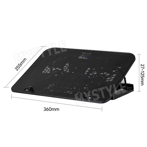 A9 Laptop Cooler Cooling Pad 6 Powerful Fan Table Stand for 12"-17" Laptop LED - Picture 9 of 11