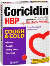 CORICIDIN HBP COUGH COLD TABLET 16CT 