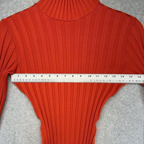 Wayne Rogers Vintage Dress Blouse Size Small Orange with Stretch New With Tags - Picture 3 of 10