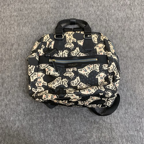 Zaino Radley London Folk Dog Scottie Nylon Zip Top Bag Nero Bianco