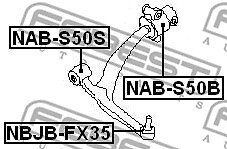 NAB-S50B FEBEST Control Arm-/Trailing Arm Bush for INFINITI