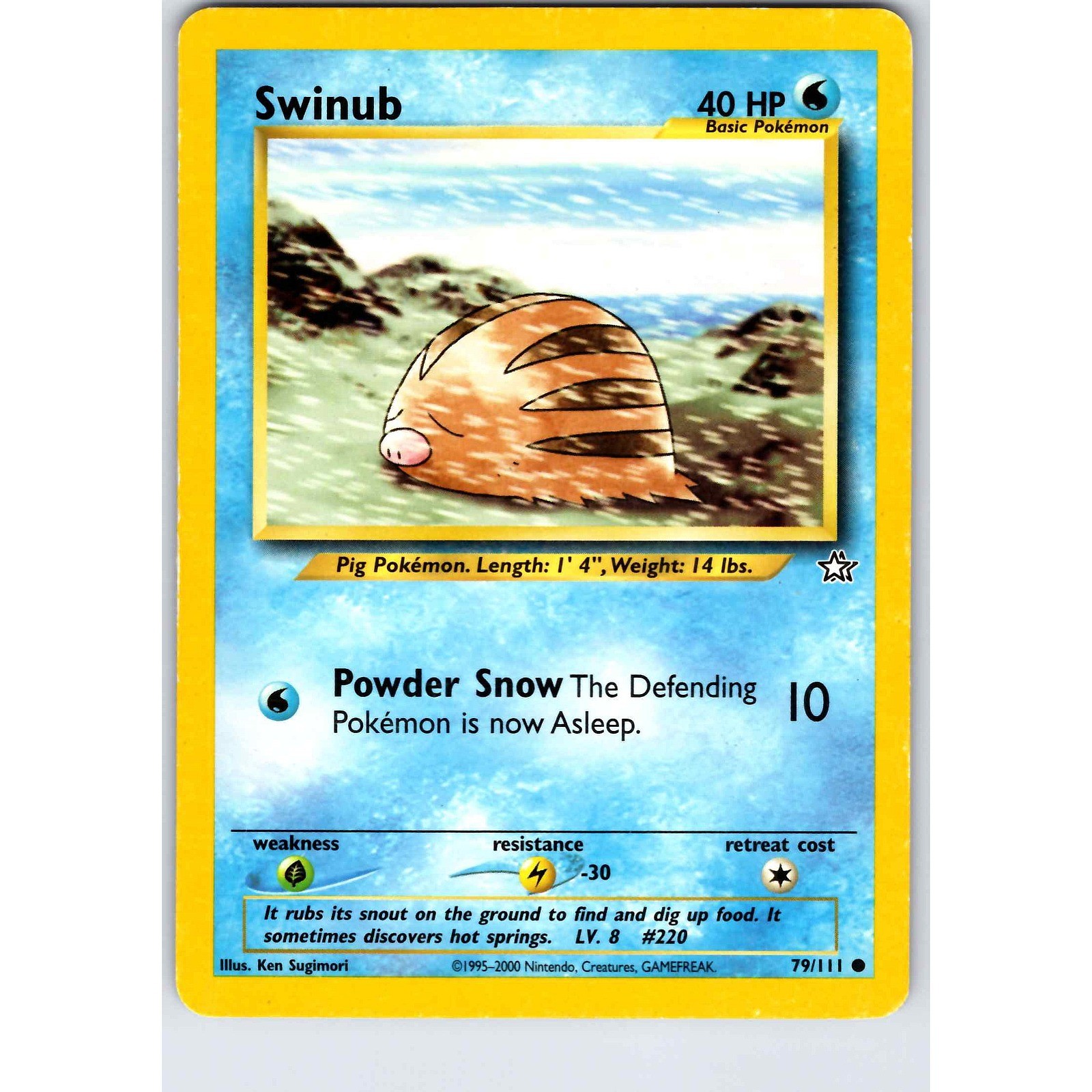 Swinub 79/111 Neo Genesis Pokemon Card MP TCG singles Moderately Played English