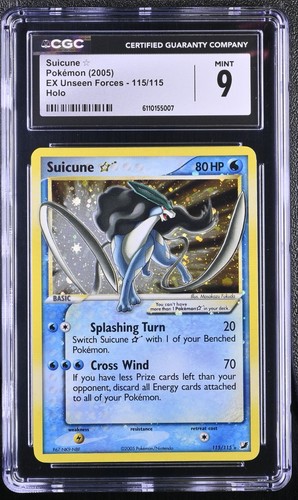 Pokemon Suicune Gold Star EX Unseen Forces 115/115 Holo CGC 9 Mint